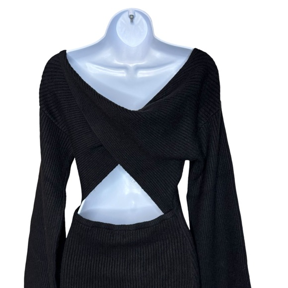 Majorelle | NEW Neva Ribbed Back Cut-Out Mini Dress in Black Size S - Picture 9 of 11